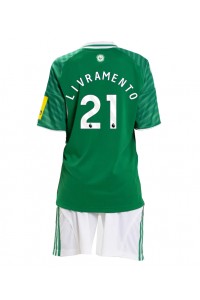 Newcastle United Tino Livramento #21 Jalkapallovaatteet Lasten Vieraspeliasu 2025-26 Lyhythihainen (+ Lyhyet housut)